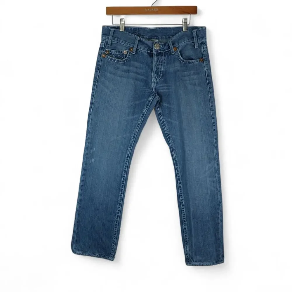 True Religion Jeans Mens 33x30 (Fit 32x28) Micky Big T Skinny World Tour‎